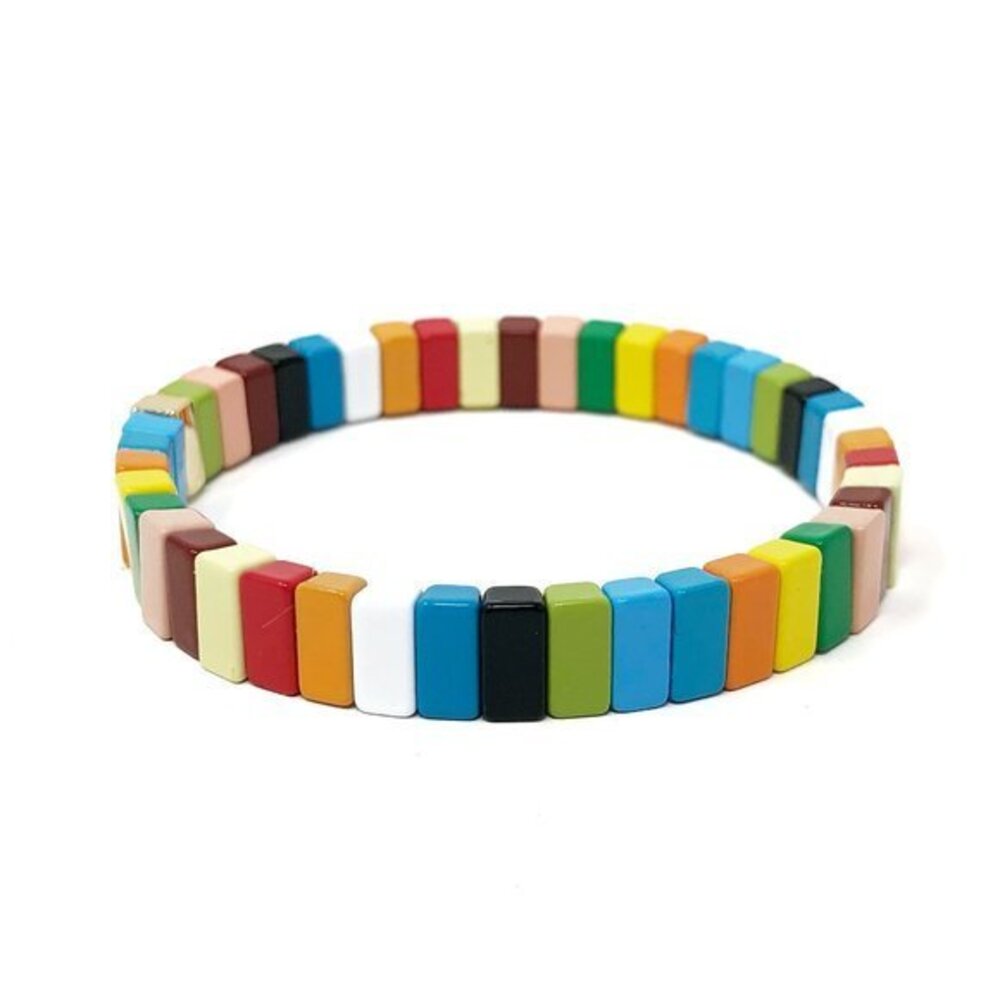 4/$25 Rainbow Enamel Stretch Bracelet